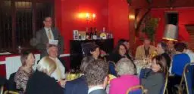 Nigel Quinton addresses dinner guests including Lynne Fetherstone MP