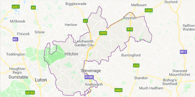 Map of North Hertfordshire