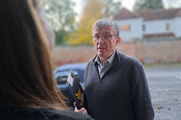 Steve Jarvis canvassing voters