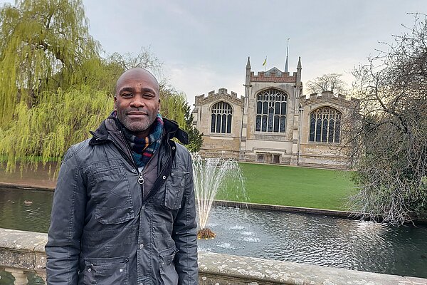 Chris Lucas outside St Marys Church