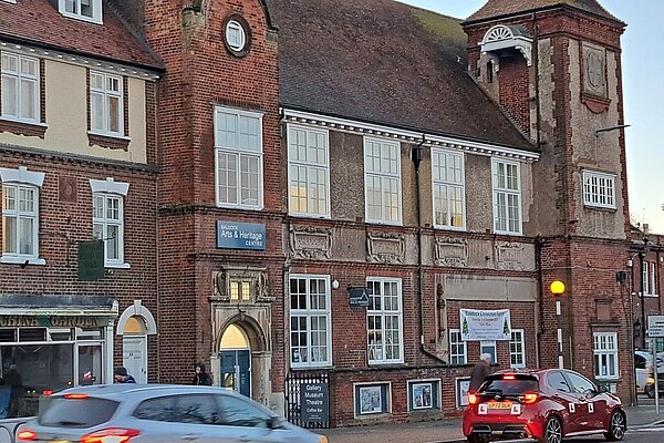 Baldock High Street with traffic